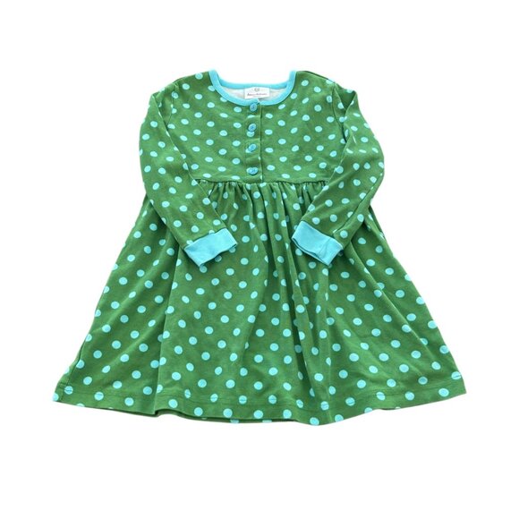Hanna Andersson Other - Hanna Andersson Polka Dot Button Dress Green Size 110